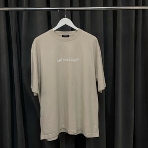 Balenciaga Logo T Shirt Cream